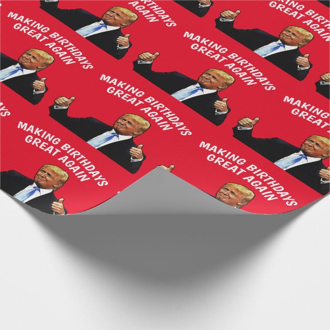 PAPIER CADEAU RENDRE LES ANNIVERSAIRES GRAND DONALD TRUMP (Coin)