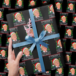 Papier Cadeau Rendre Noël grand Père Noël Trump Xmas moche