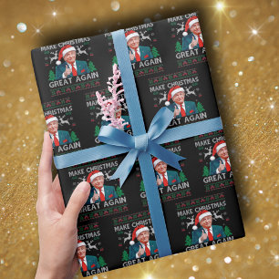 Papier Cadeau Rendre Noël super à nouveau amusant Trump Noël