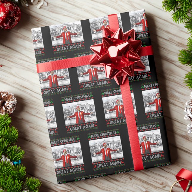 Papier Cadeau Rendre Noël super à nouveau drôle Trump laid (Créateur téléchargé)