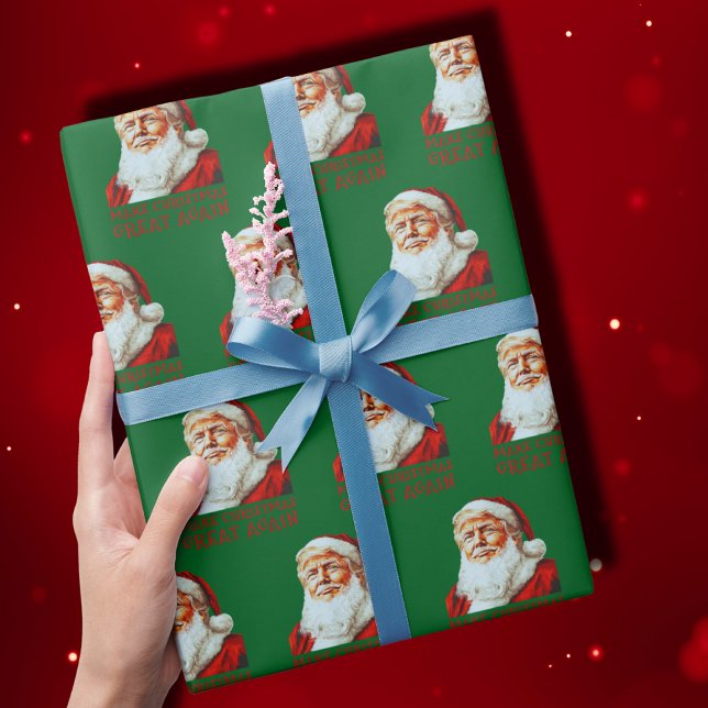 Papier Cadeau Rendre Noël super à nouveau drôle Trump Père Noël (Créateur téléchargé)