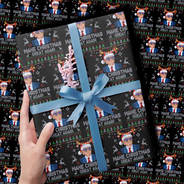 Papier Cadeau Rendre Noël super à nouveau, Trump laide (Créateur téléchargé)