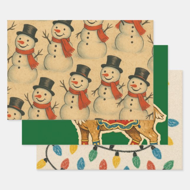 PAPIER CADEAU RENNE  (Lot)