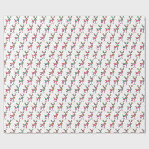 Papier Cadeau Renne de Noël rose Gay Fierté Arc-en-ciel