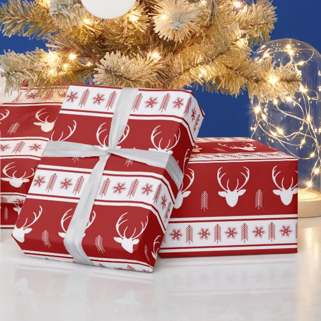 Papier Cadeau Renne Scandinave   (Vacances)
