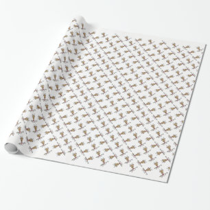 Papier Cadeau Renne Vixen Noël et Cadeaux