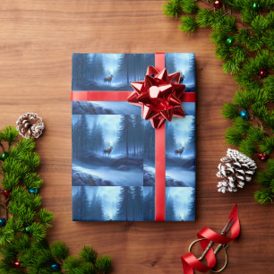 Papier Cadeau Rennes Adorables Fêtes de Noël en Pays d'Hiver