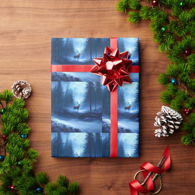 Papier Cadeau Rennes Adorables Fêtes de Noël en Pays d'Hiver (Cadeau de vacances)