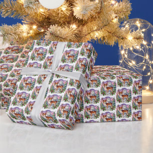Papier Cadeau Rennes de Noël