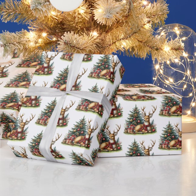 Papier Cadeau Rennes de Noël (Vacances)