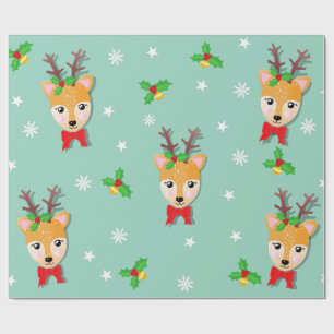 Papier Cadeau Rennes de Noël