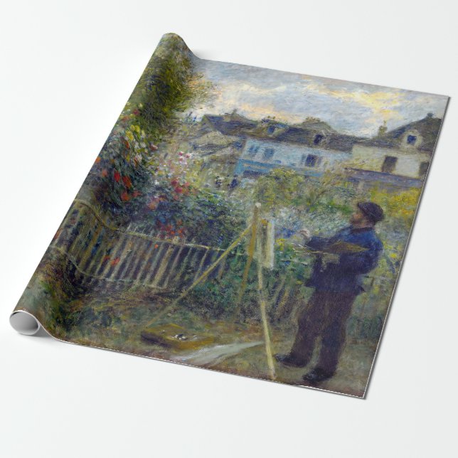 Papier Cadeau Renoir - Claude Monet Peinture dans son jardin (Déroulé)