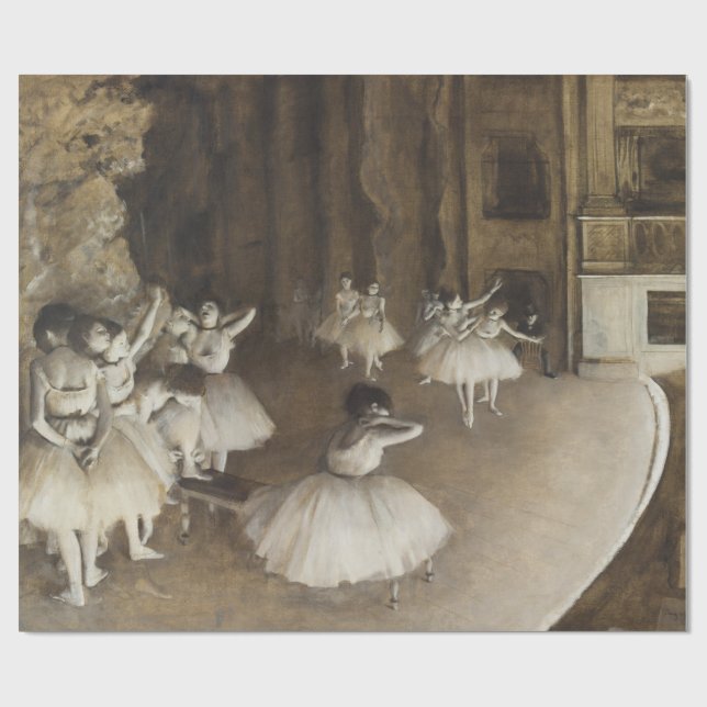 Papier Cadeau Répétition de ballet sur l'étape Edgar Degas (Plat)