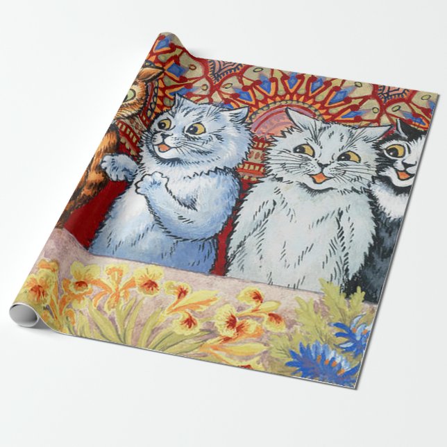 Papier Cadeau Répétition De La Chorale Par Louis Wain (Déroulé)