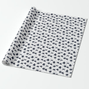 Papier Cadeau Requin en colère, motif de gribouillis vintage.