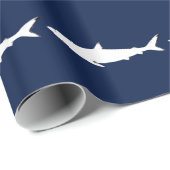 Papier Cadeau requin sauvage blanc (Coin rond)