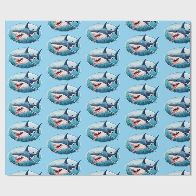 Papier Cadeau Requin Terrifiant (Plat)