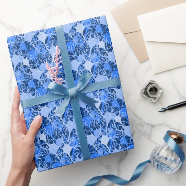Papier Cadeau Réseau Neuronal Neurones Bleus (Cadeaux)