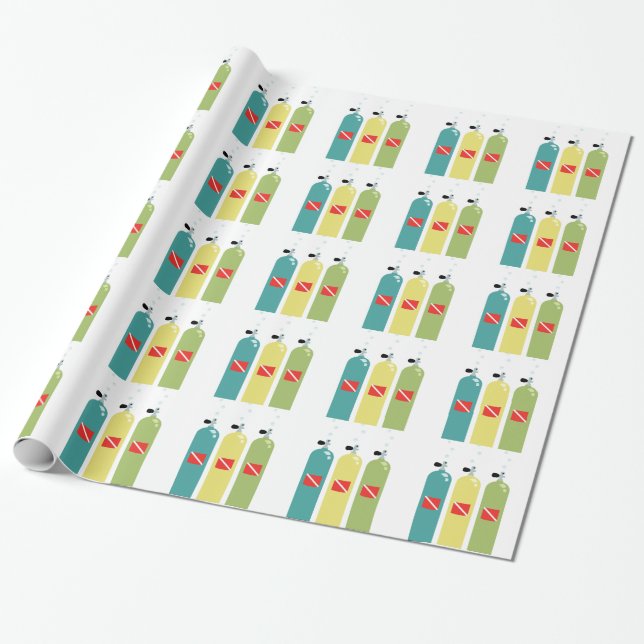 Papier Cadeau Réservoirs de scaphandre (Déroulé)