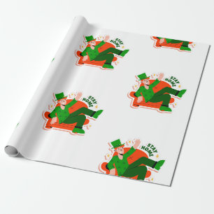 Papier Cadeau rester à la maison st patrick verrouillage