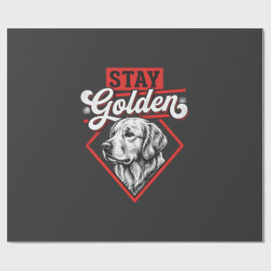 Papier Cadeau Restez Golden Retriever doré