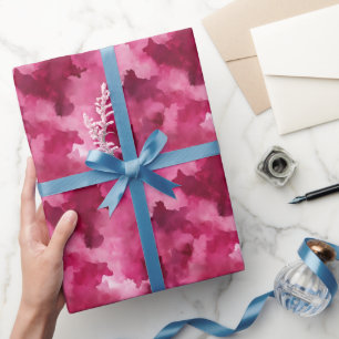 Papier Cadeau Résumé aquarelle abstrait rose magenta