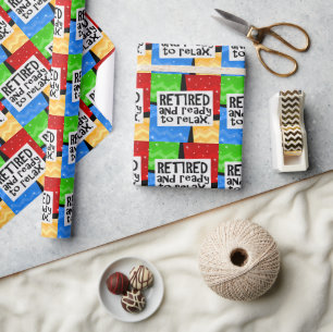 Papier Cadeau Retiré et préparez pour détendre, retraite drô