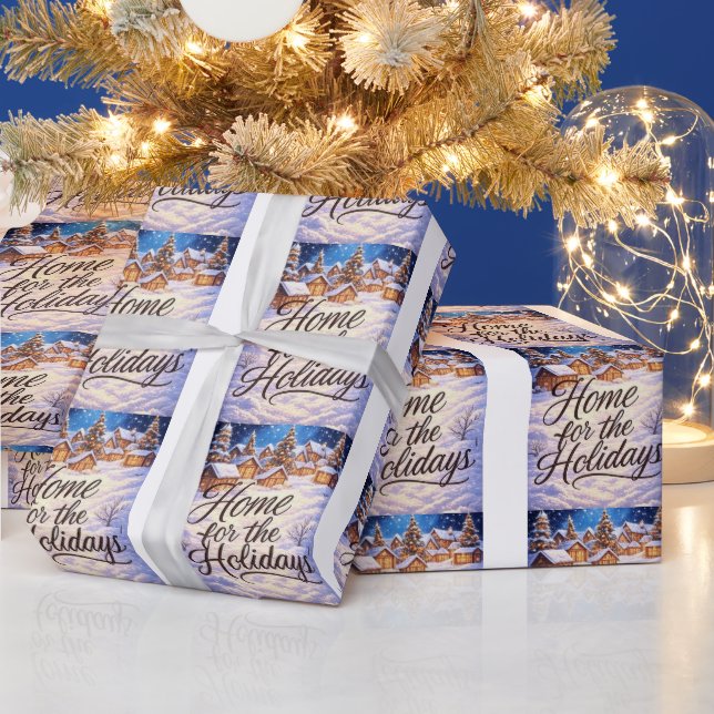 Papier Cadeau 'Retour à la maison pour les fêtes' (Vacances)