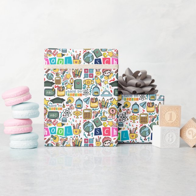 Papier Cadeau Retour à l'école (Baby Shower)