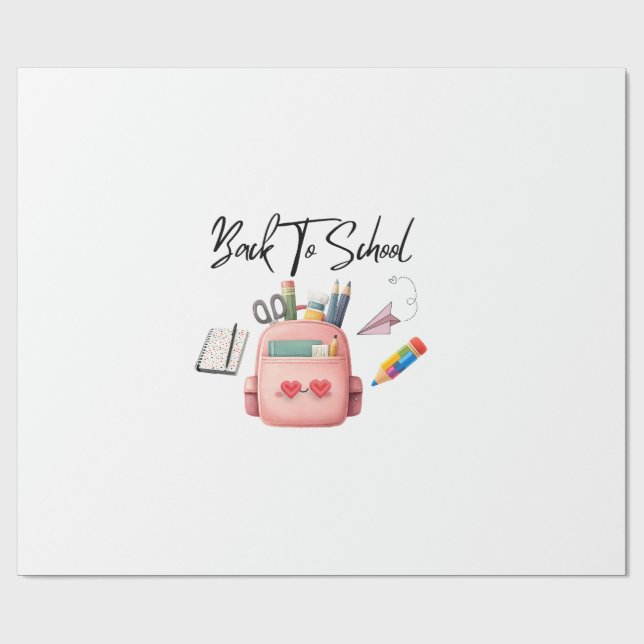 Papier Cadeau Retour à l'école  (Plat)