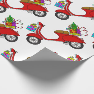 Papier Cadeau Retrait à la main scooter de Noël Wrapper Papier
