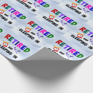 Papier Cadeau Retraité et dormir dedans, design amusant