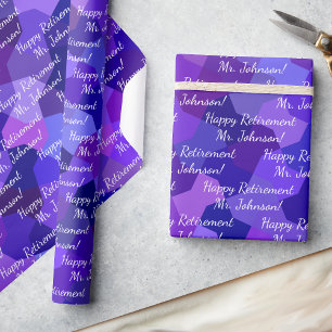 Papier Cadeau Retraite Tout Texte Ajouter Vos Mots Purple Cadeau