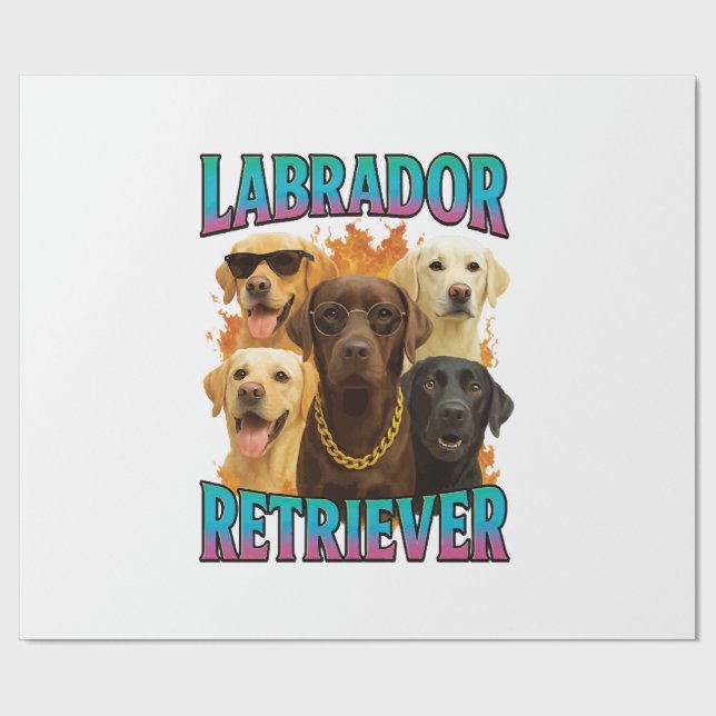 Papier Cadeau Retriever du Labrador  (Plat)