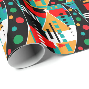 Papier Cadeau Retro Abstract Christmas