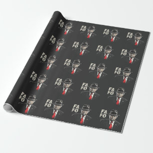 Papier Cadeau Retro Américain Donald Trump FAFO USA Drapeau Patr