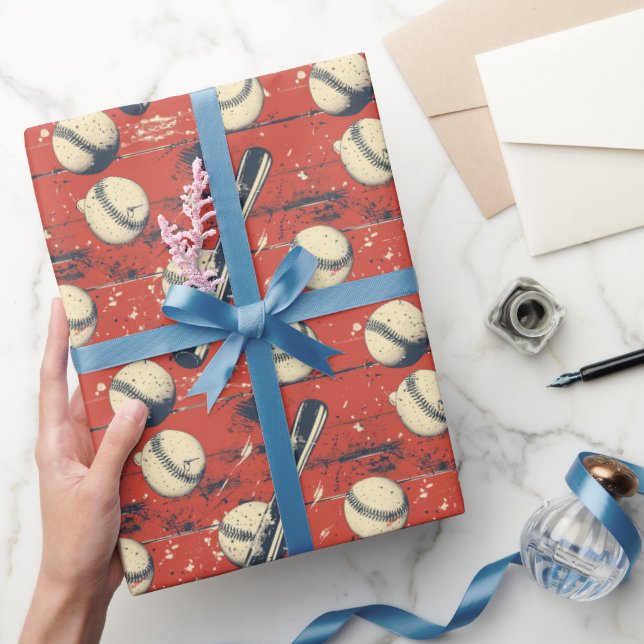 Papier Cadeau Retro Baseball Strike (Cadeaux)