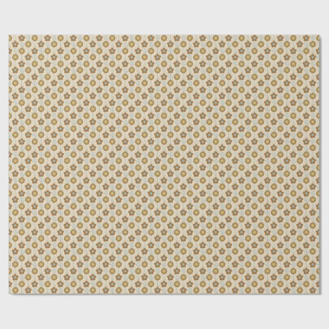 Papier Cadeau Retro Bloom Harmony Baby Blue Mustard (Plat)