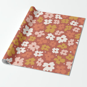Papier Cadeau Rétro Boho Floral Ditsy