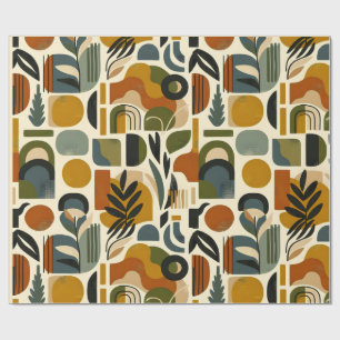 Papier Cadeau Retro Botanica Geometrica