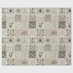 Papier Cadeau Retro Chic Géométrique Élégant Motif tribal