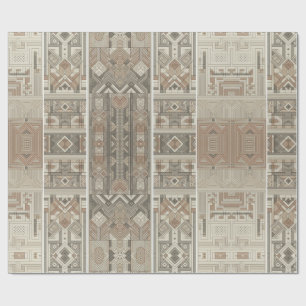 Papier Cadeau Retro Chic Géométrique Élégant Motif tribal