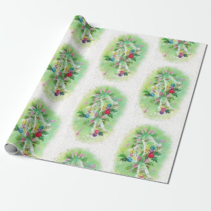 Papier Cadeau Retro Christmas Bells Pastel Motif