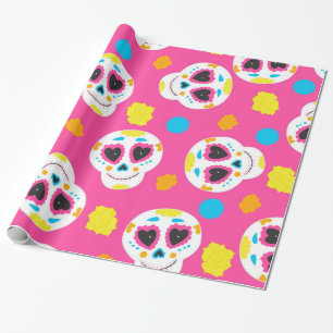 Papier Cadeau Rétro crâne de sucre