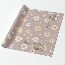 Retro Daisy Floral Motif Personnalisé Anniversaire