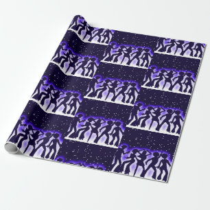 Papier Cadeau Retro Dance Party Purple