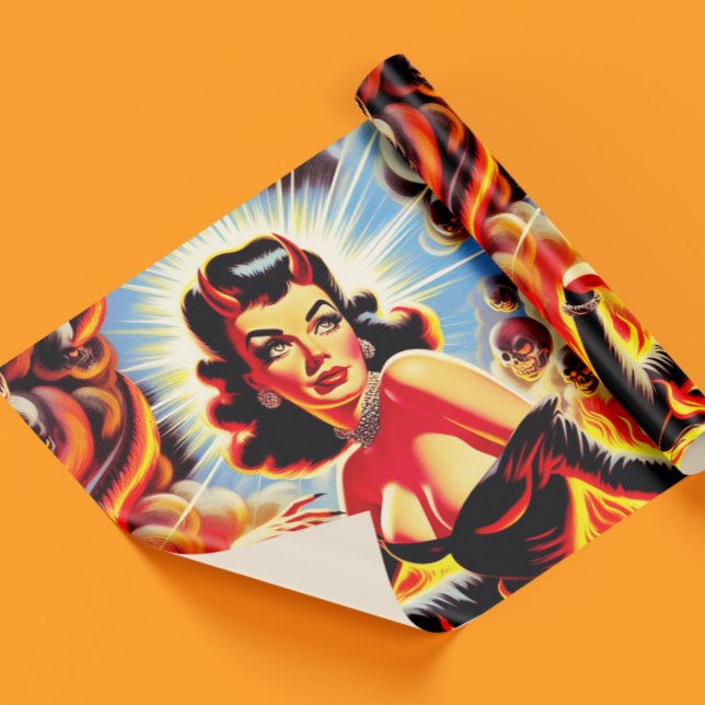 Papier Cadeau Retro Devilish Pinup (Créateur téléchargé)