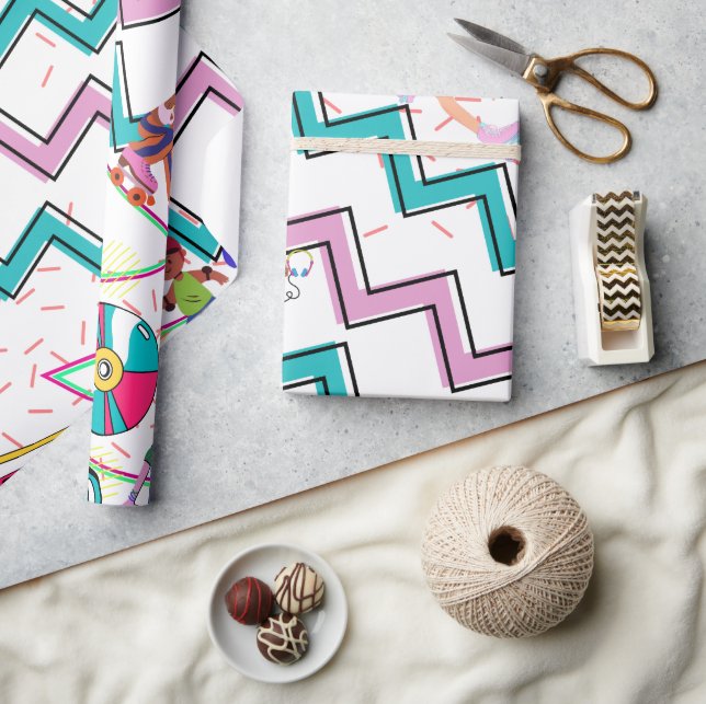 Papier Cadeau Rétro Funky  (Artisanat)