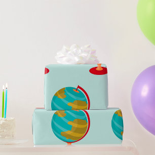 Papier Cadeau Retro Globe Illustration Vintage Earth Map