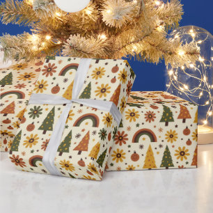 Papier Cadeau Retro Groovy Noël des années 70